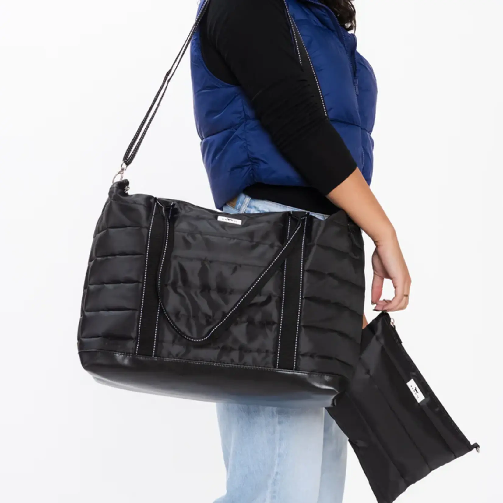 SCOUT Bags Triple Advisor Travel Bag Large with Pouch Black Puffer