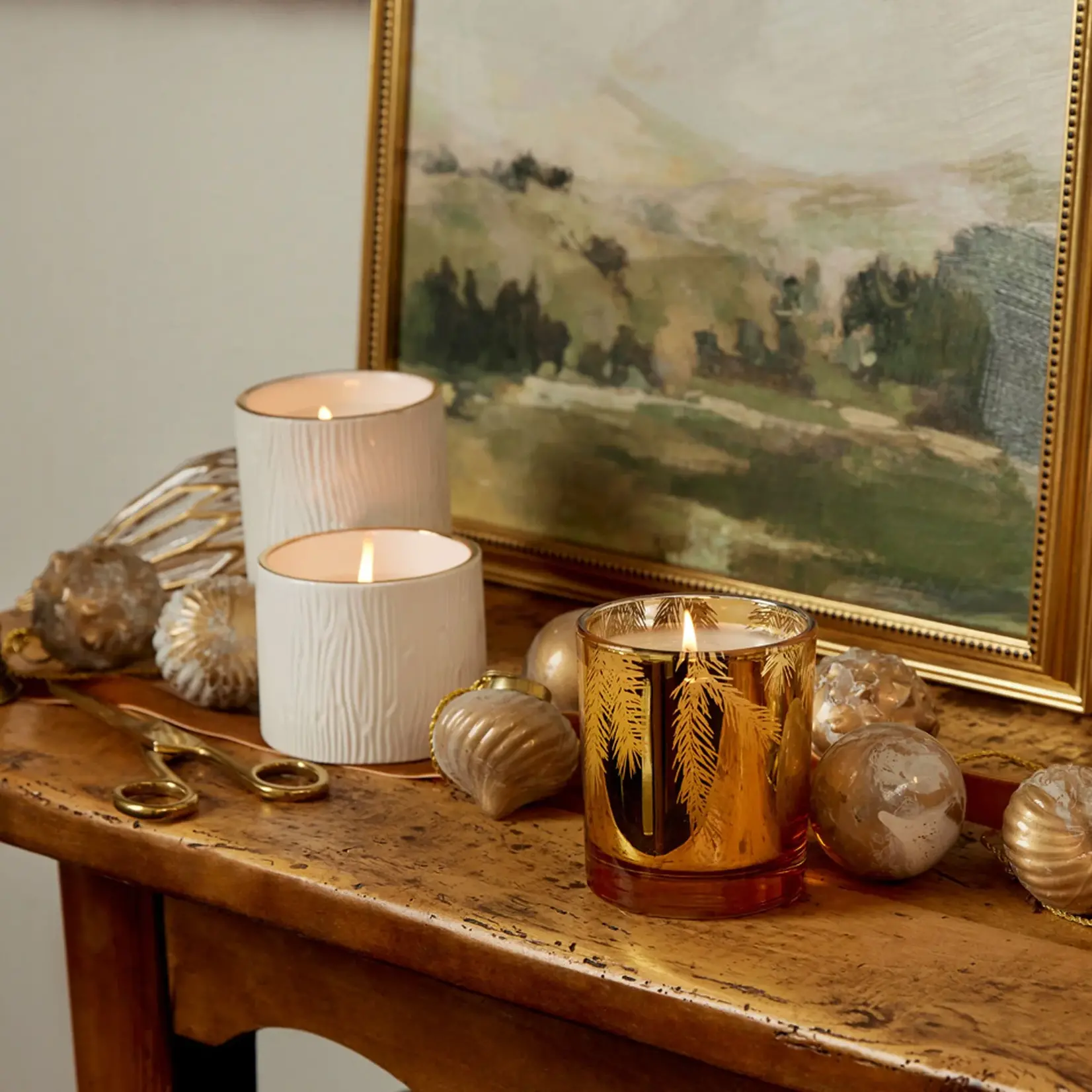 Thymes Frasier Fir 6.5oz Gilded Gold Poured Candle