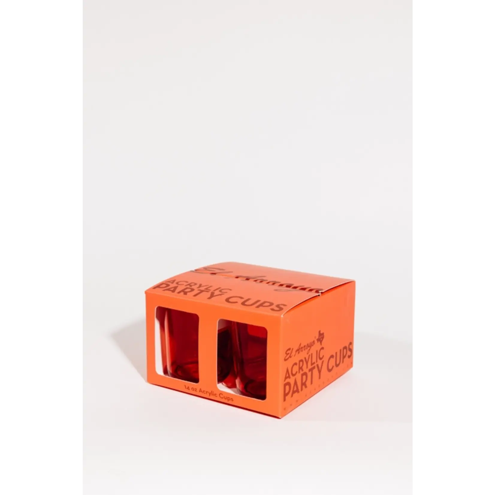 El Arroyo Set of 4 Acrylic Cups Coral