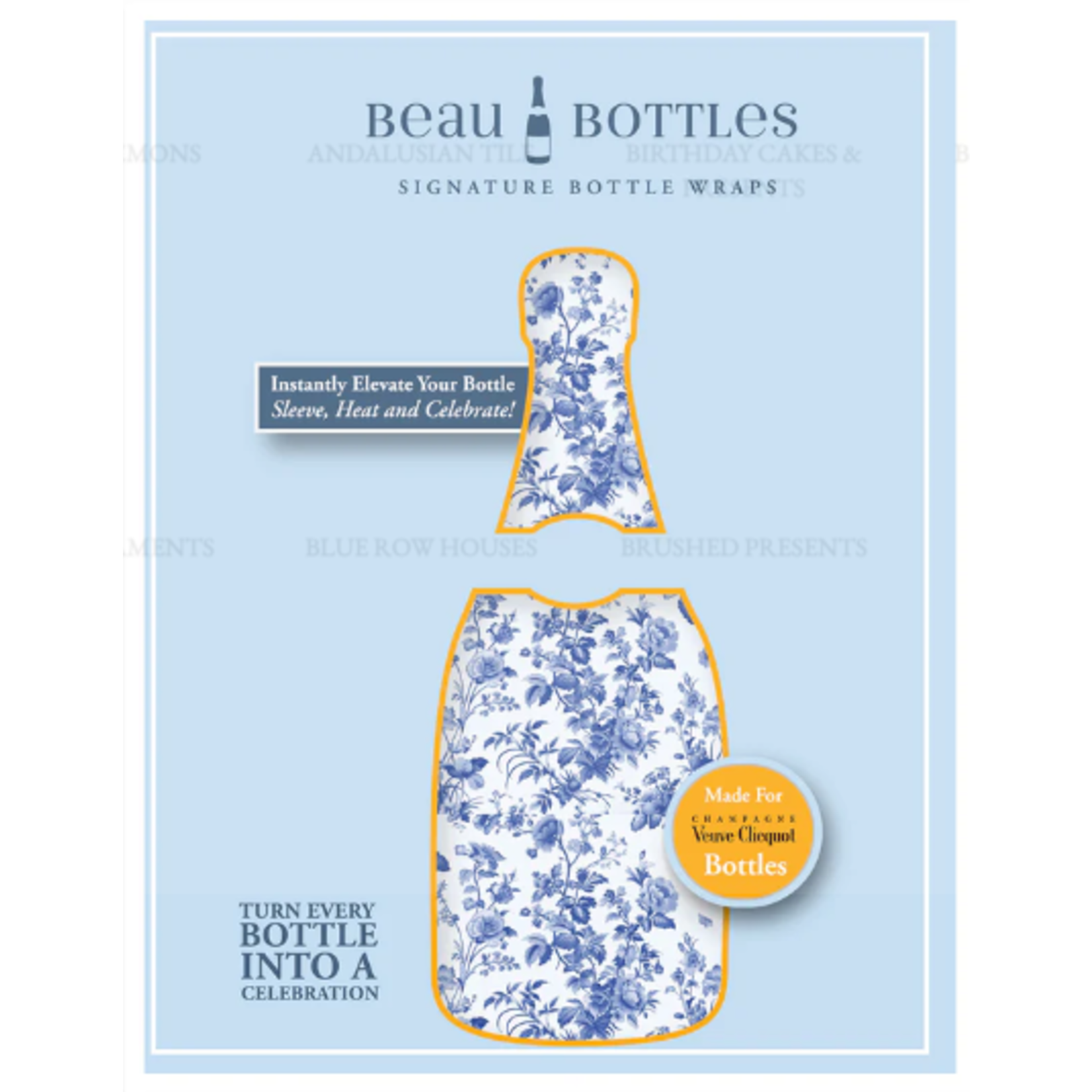 Beau Bottles Beau Bottles Grandmillenial Blue Floral - Veuve Edition