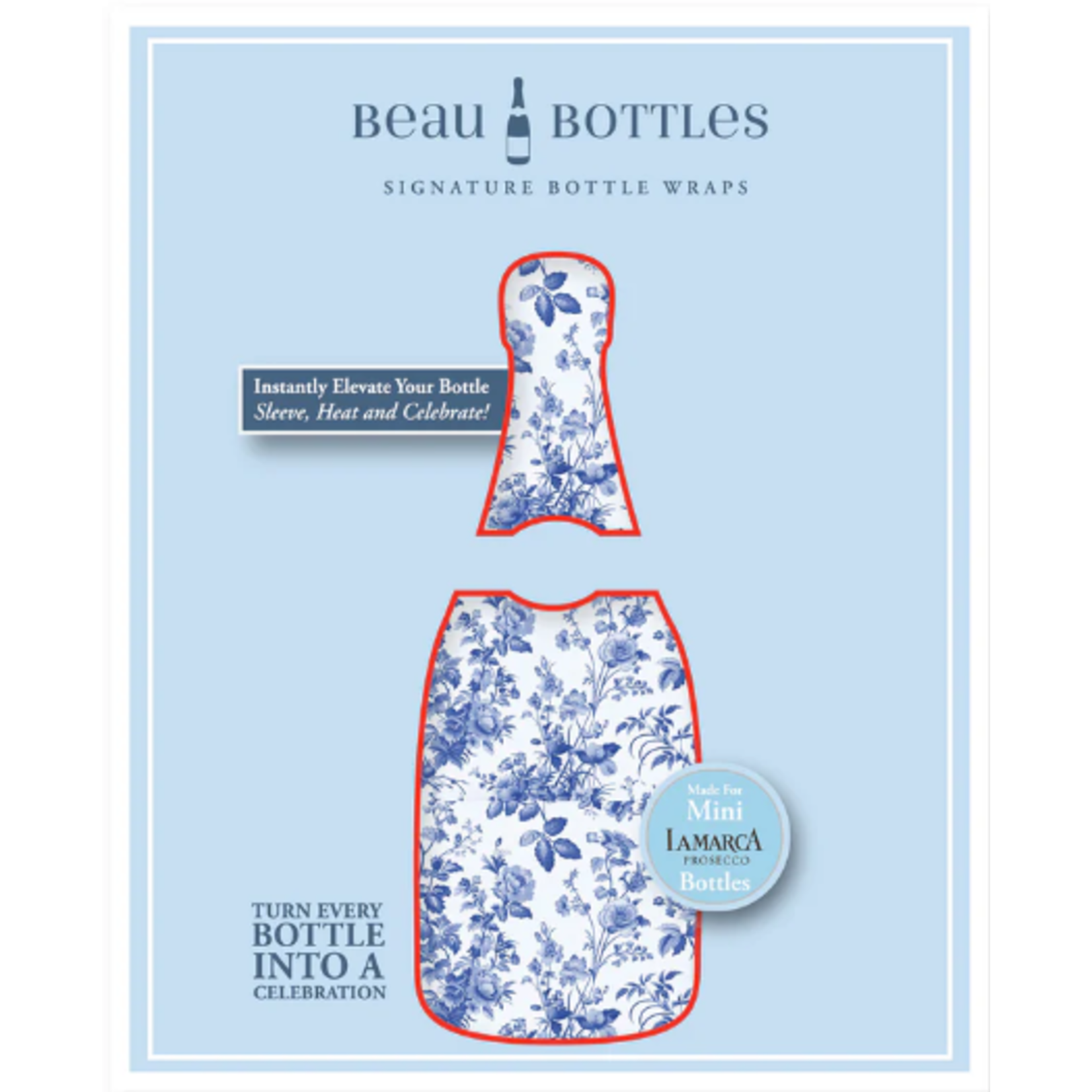 Beau Bottles Beau Bottles Blue Floral - MINI La Marca Edition -
