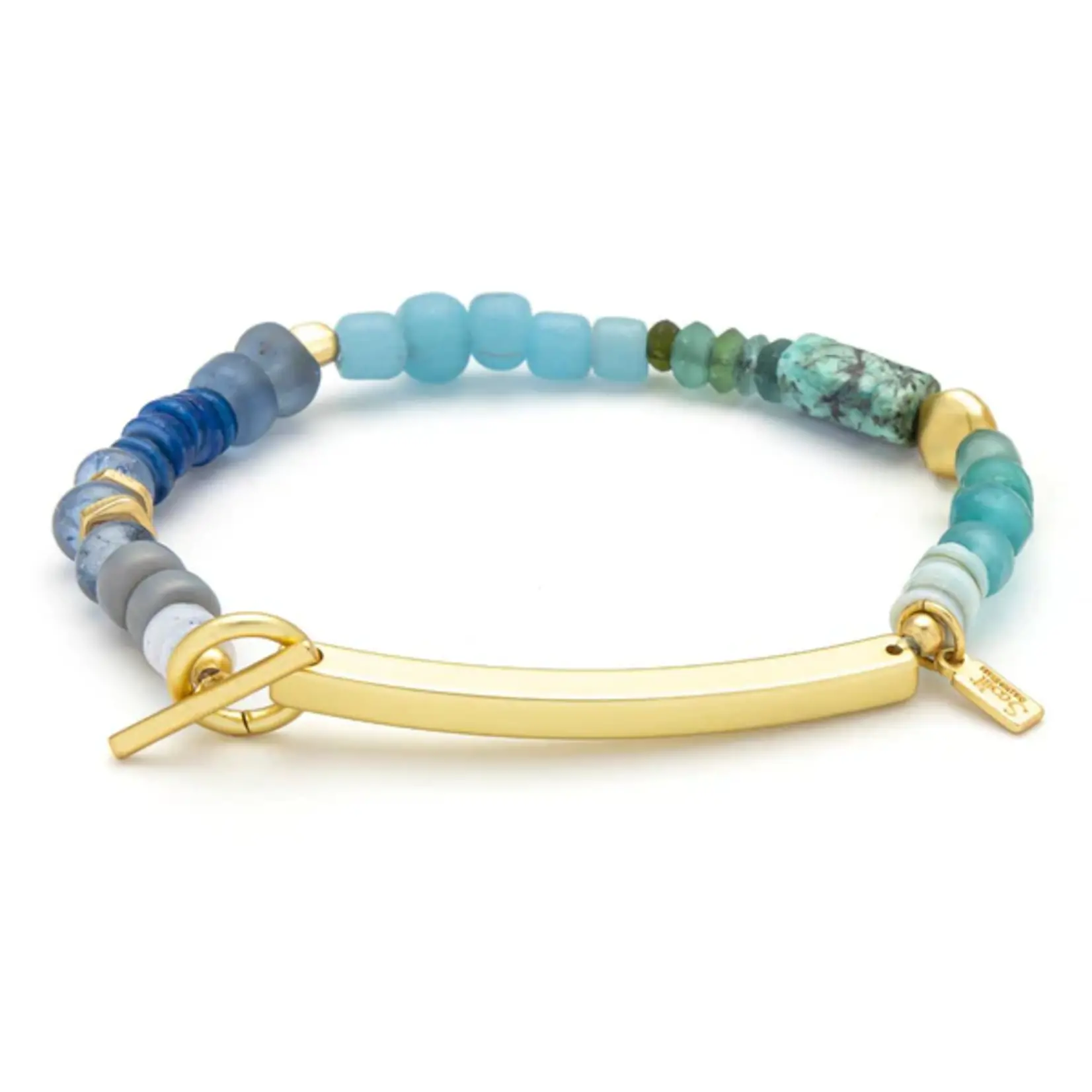 Scout Jewerly Hidden Message Bracelet - Brave/African Turquoise/Gold