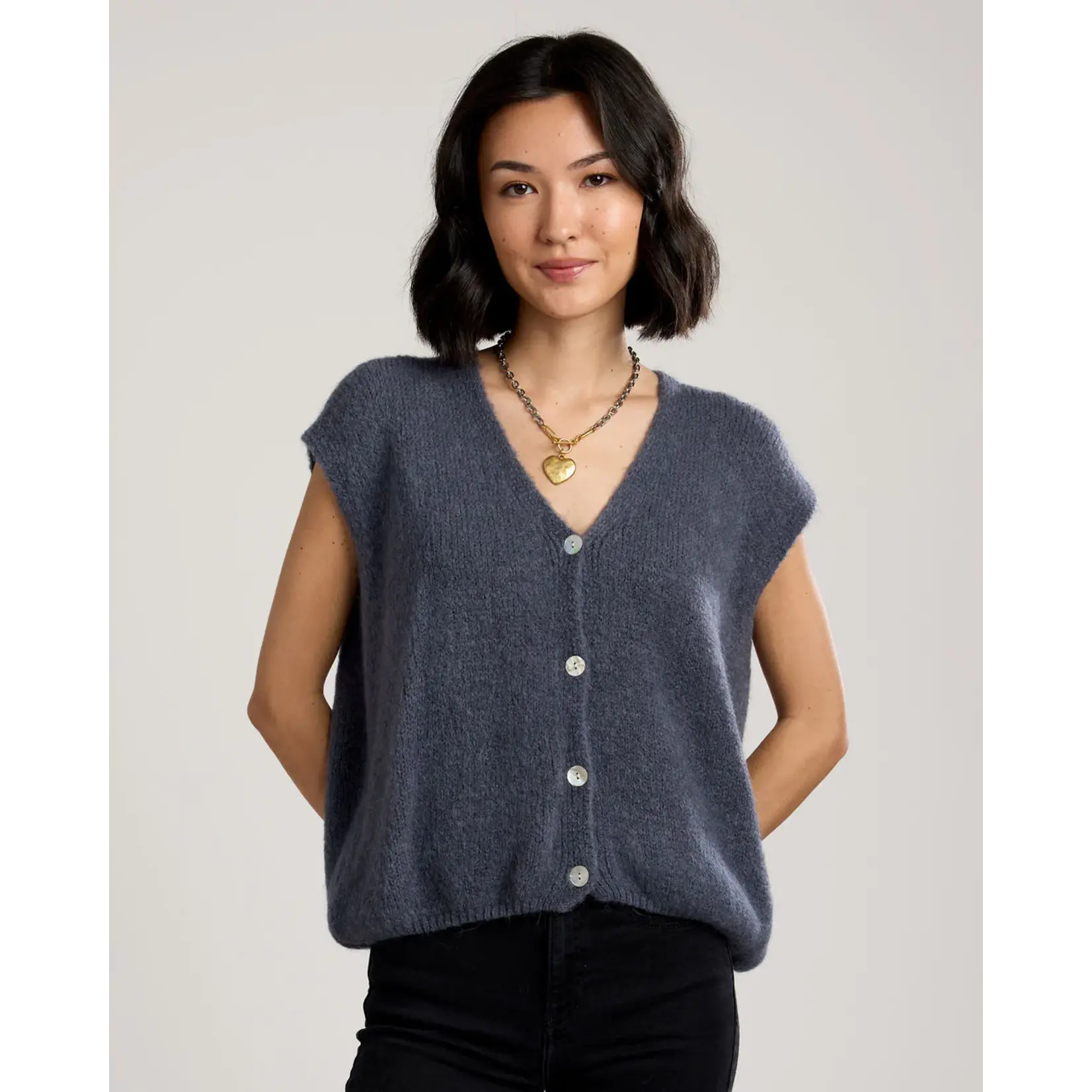 Cobblestone Alessia Knit Vest French Blue