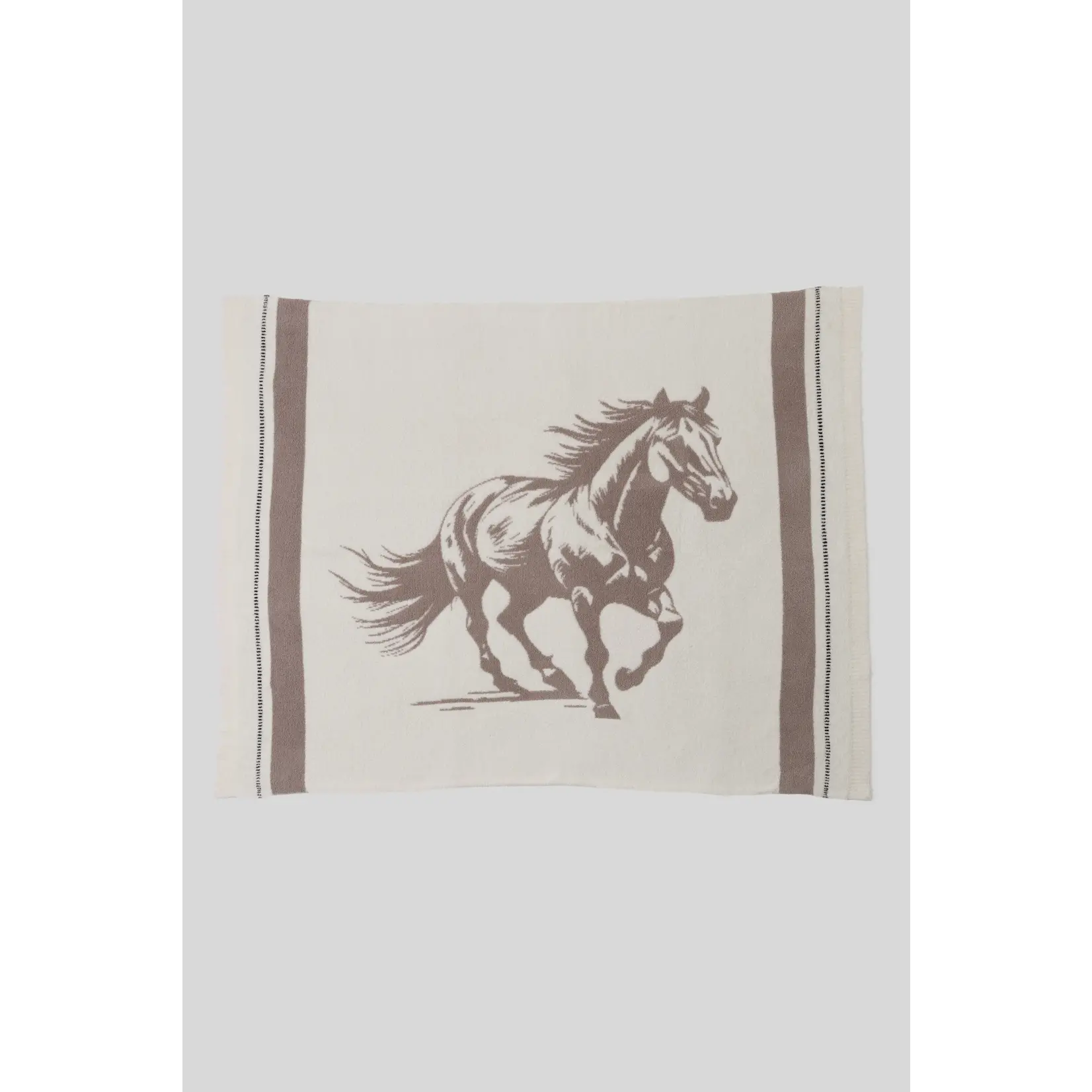 Barefoot Dreams CozyChic Stallion Throw Cream Multi