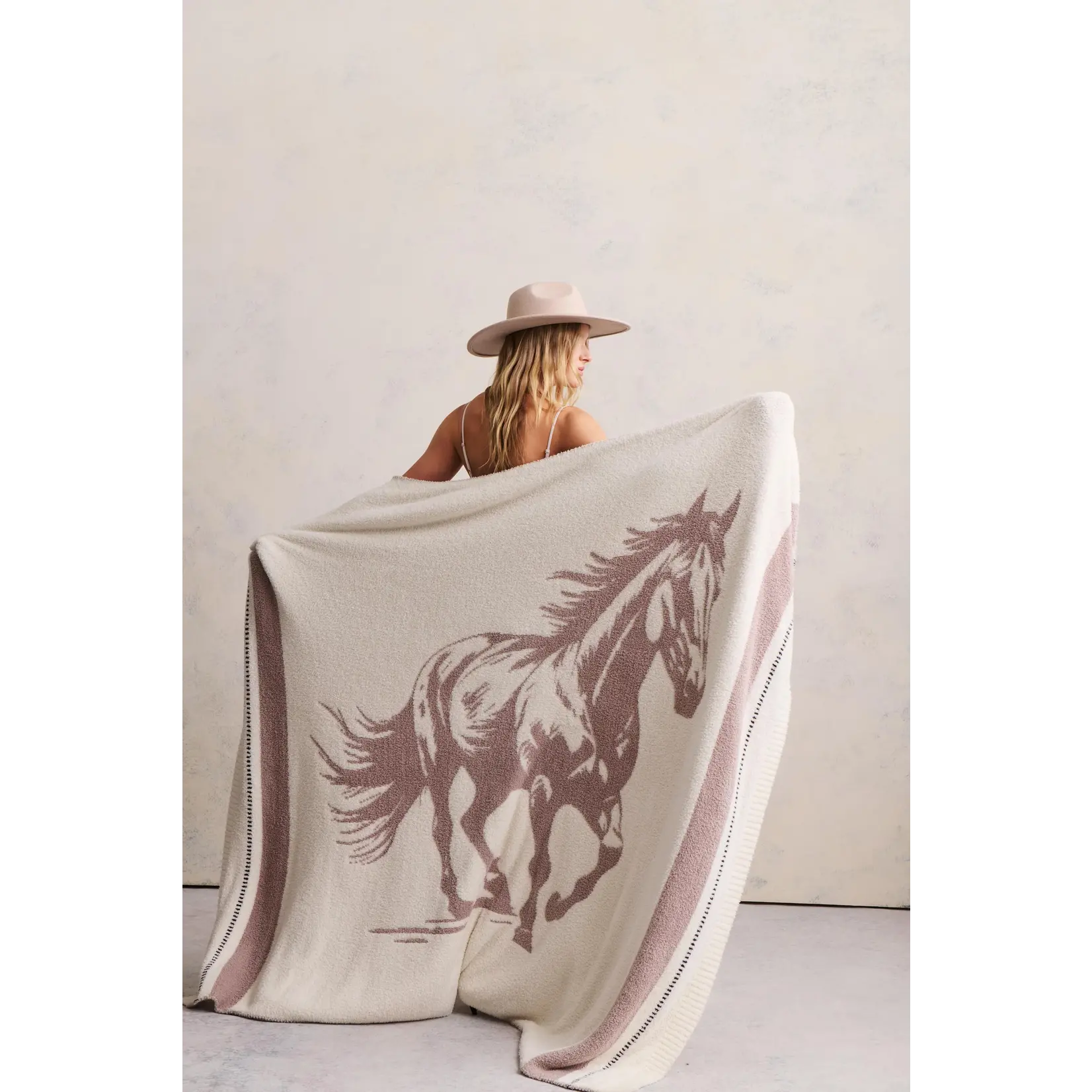 Barefoot Dreams CozyChic Stallion Throw Cream Multi