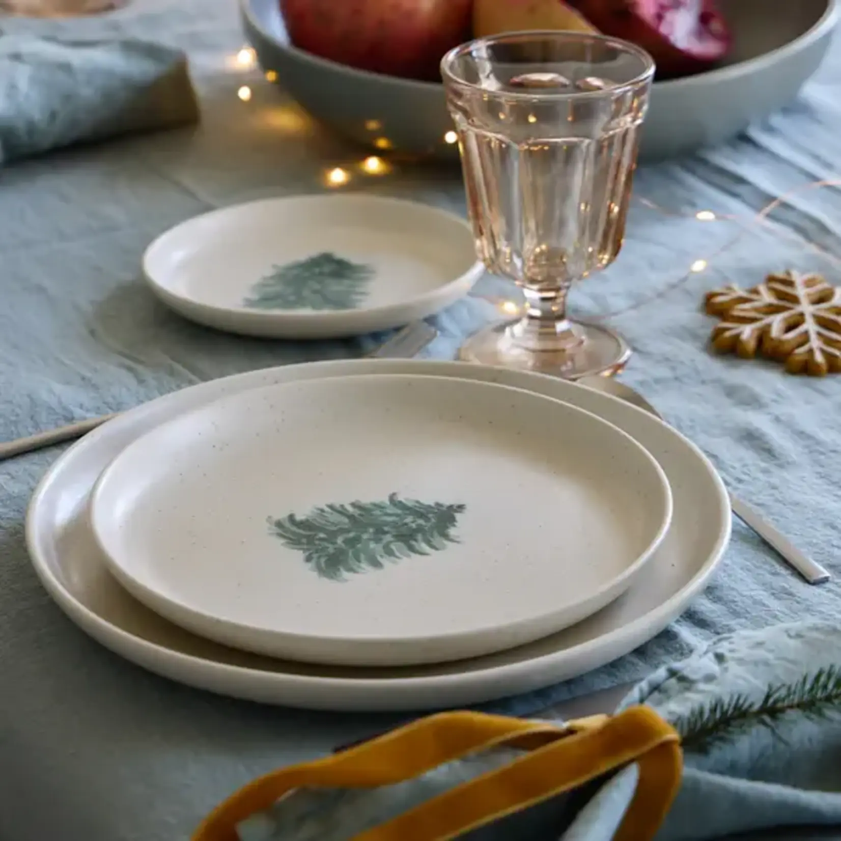 Casafina Set 4 Salad/Dessert Plate Pacifica Christmas