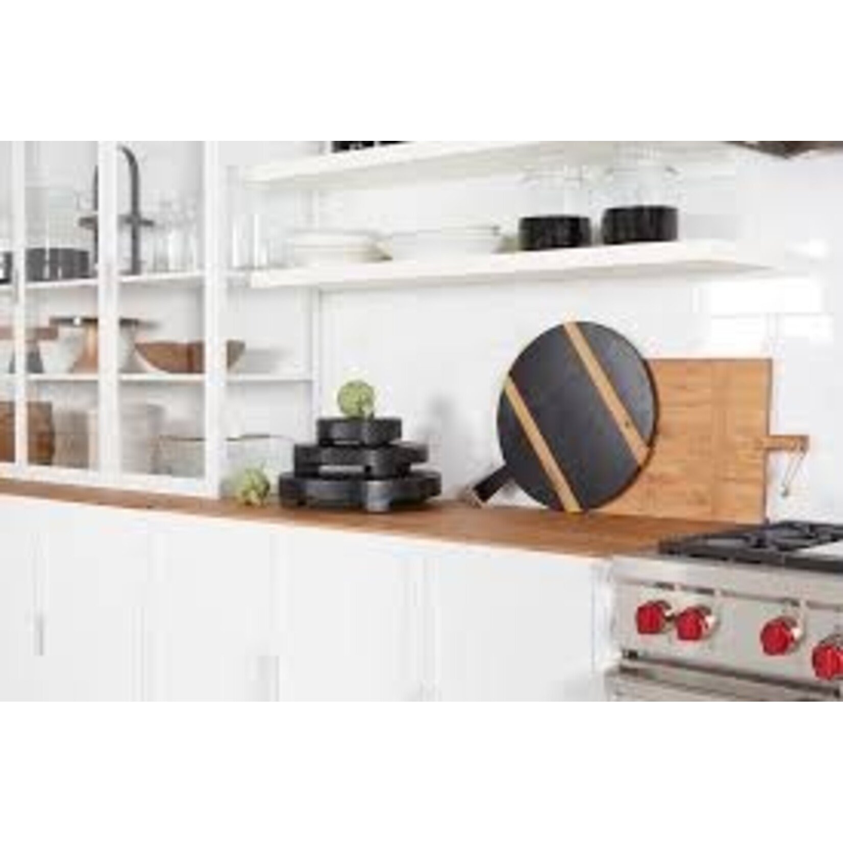 Etu Home Black Round Mod Charcuterie Board, Medium