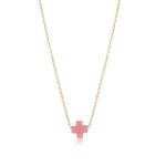 enewton Signature Cross Pink: Gold Short Necklace