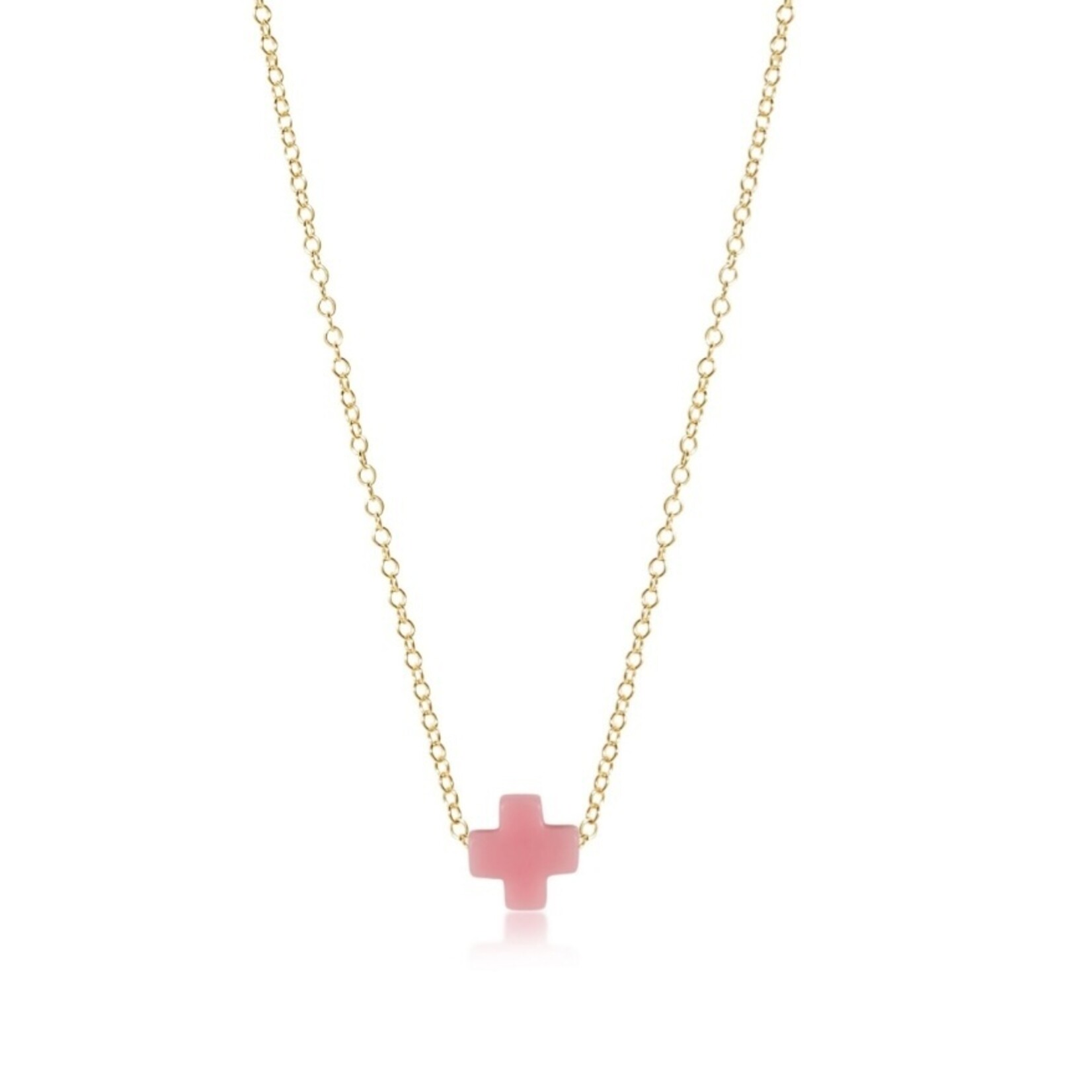 enewton Signature Cross Pink: Gold Short Necklace