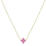 enewton 16" necklace gold - signature cross small bright pink