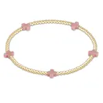 enewton egirl Signature Cross Small Gold Pattern 2mm Bead Bracelet - Pink