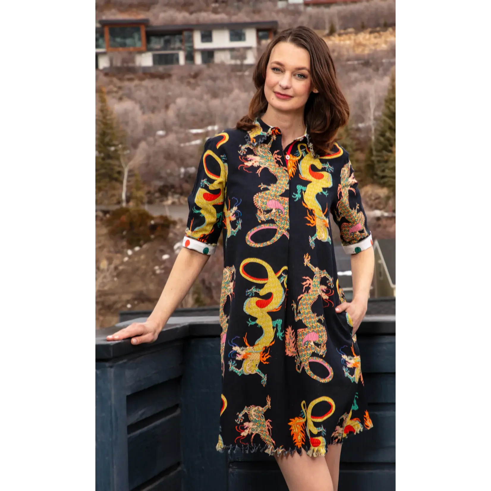 Dizzie Lizzie Chatham Dress Black Dragon