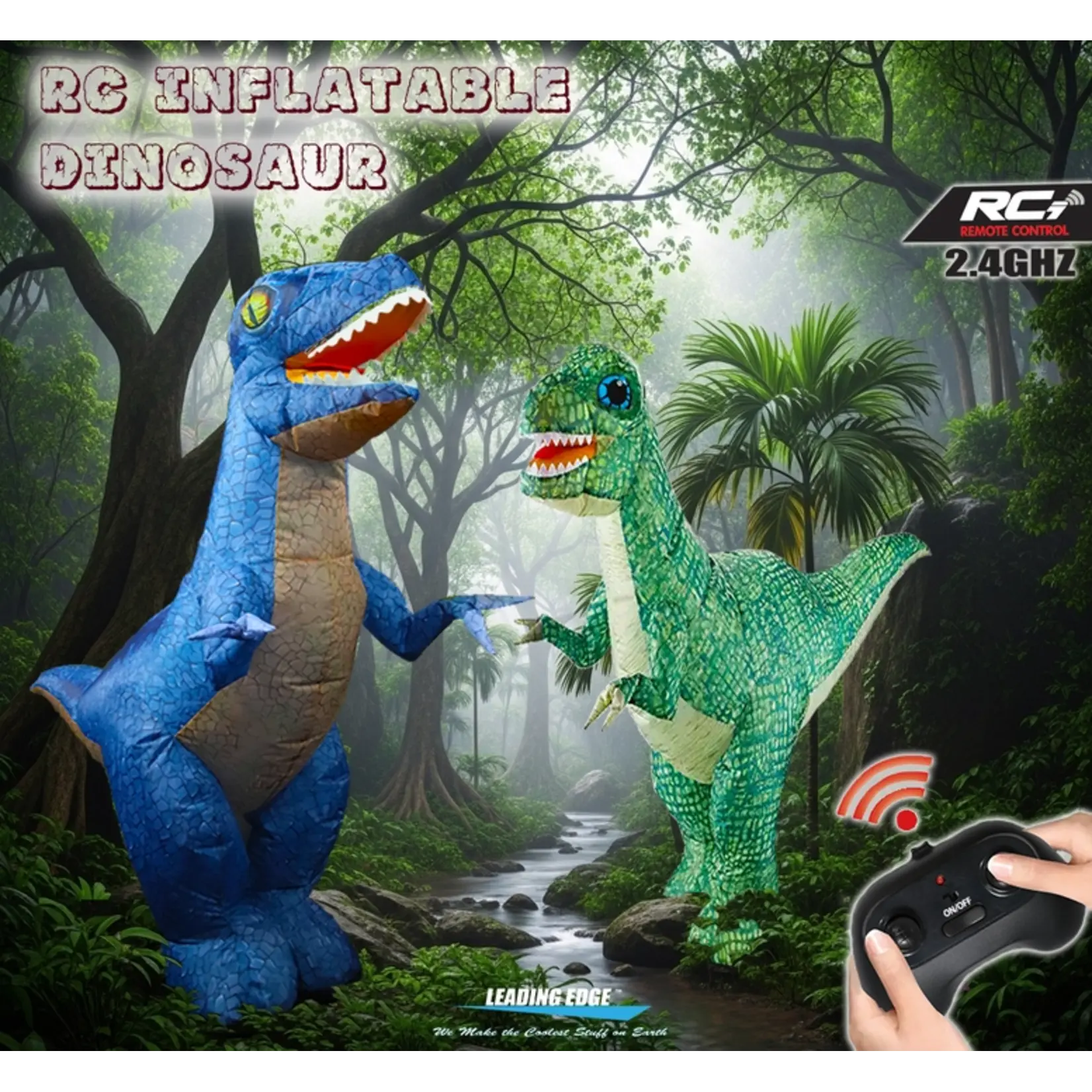Leading Edge Novelty Remote Control Inflatable Dinosaur Green