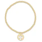 enewton egirl Classic Gold 3mm Bead Bracelet - Guardian Angel Gold Disc