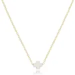 enewton egirl 14" Necklace Gold - Signature Cross Small Off-White