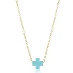 enewton egirl 14" Necklace Gold - Signature Cross Small Turquoise