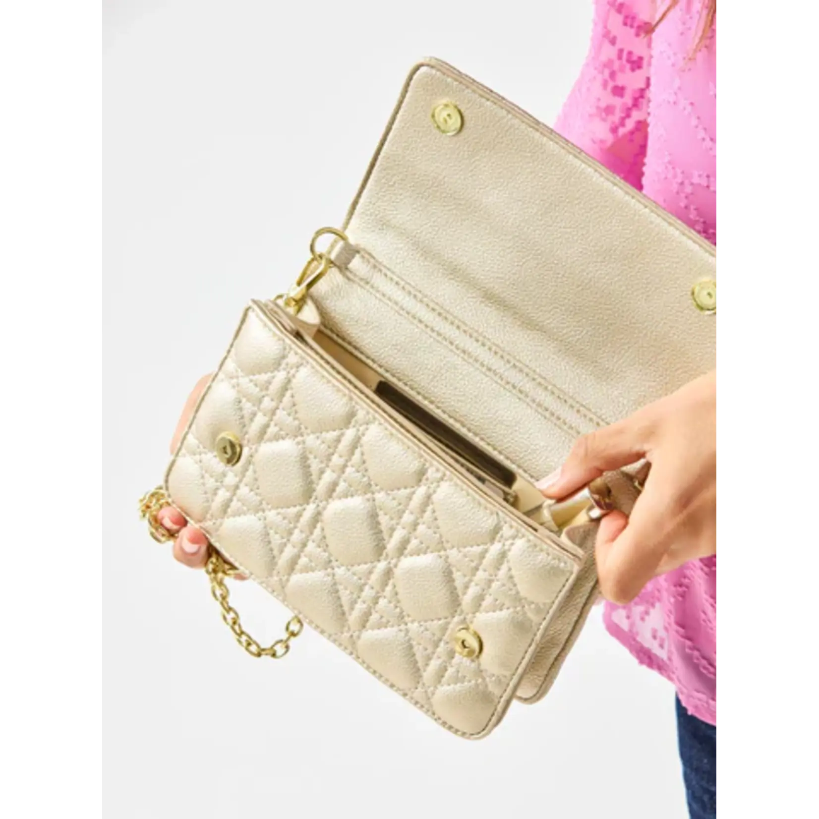 Mary Square Night Out Crossbody Champagne