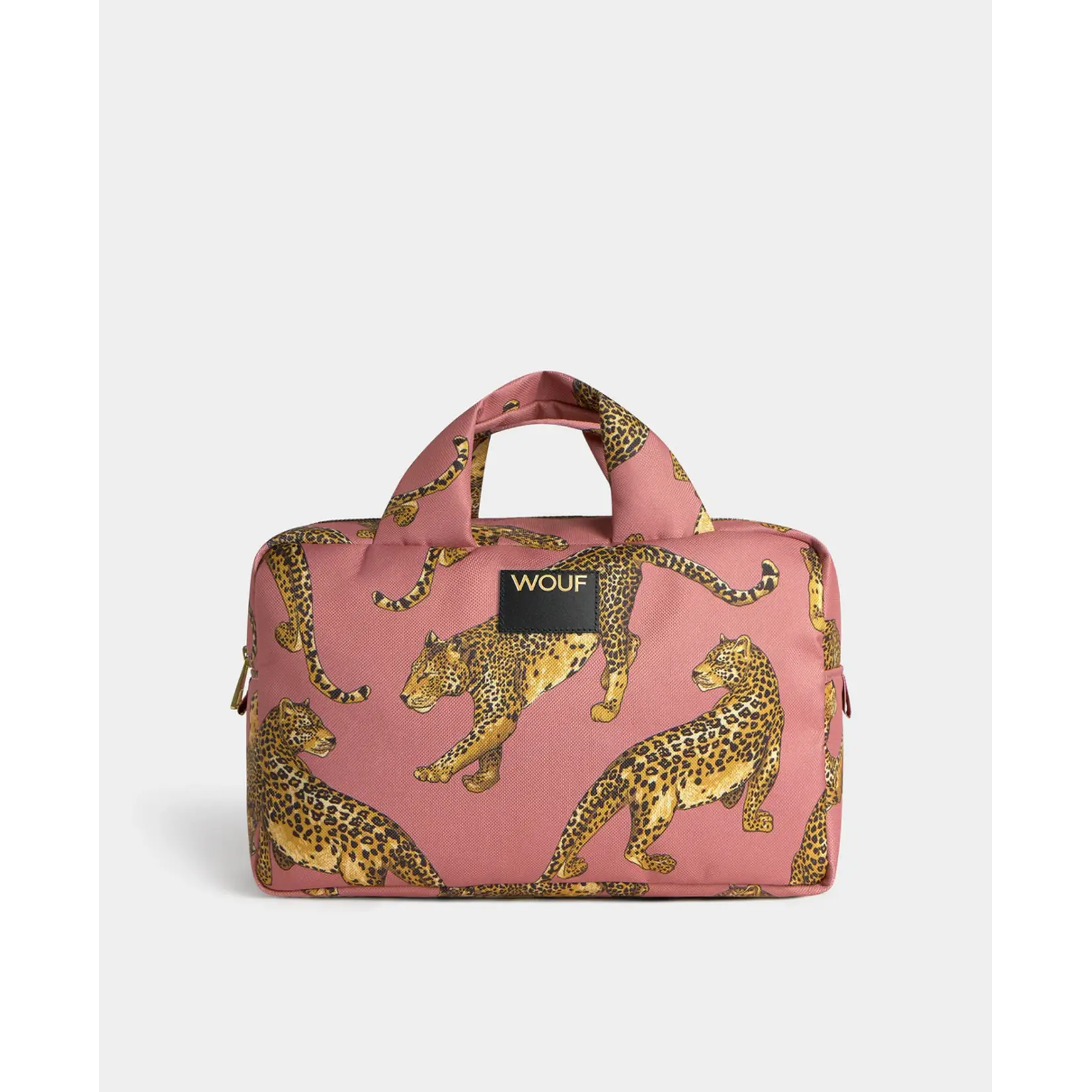 Wouf Large Toiletry Bag Blush Leopard