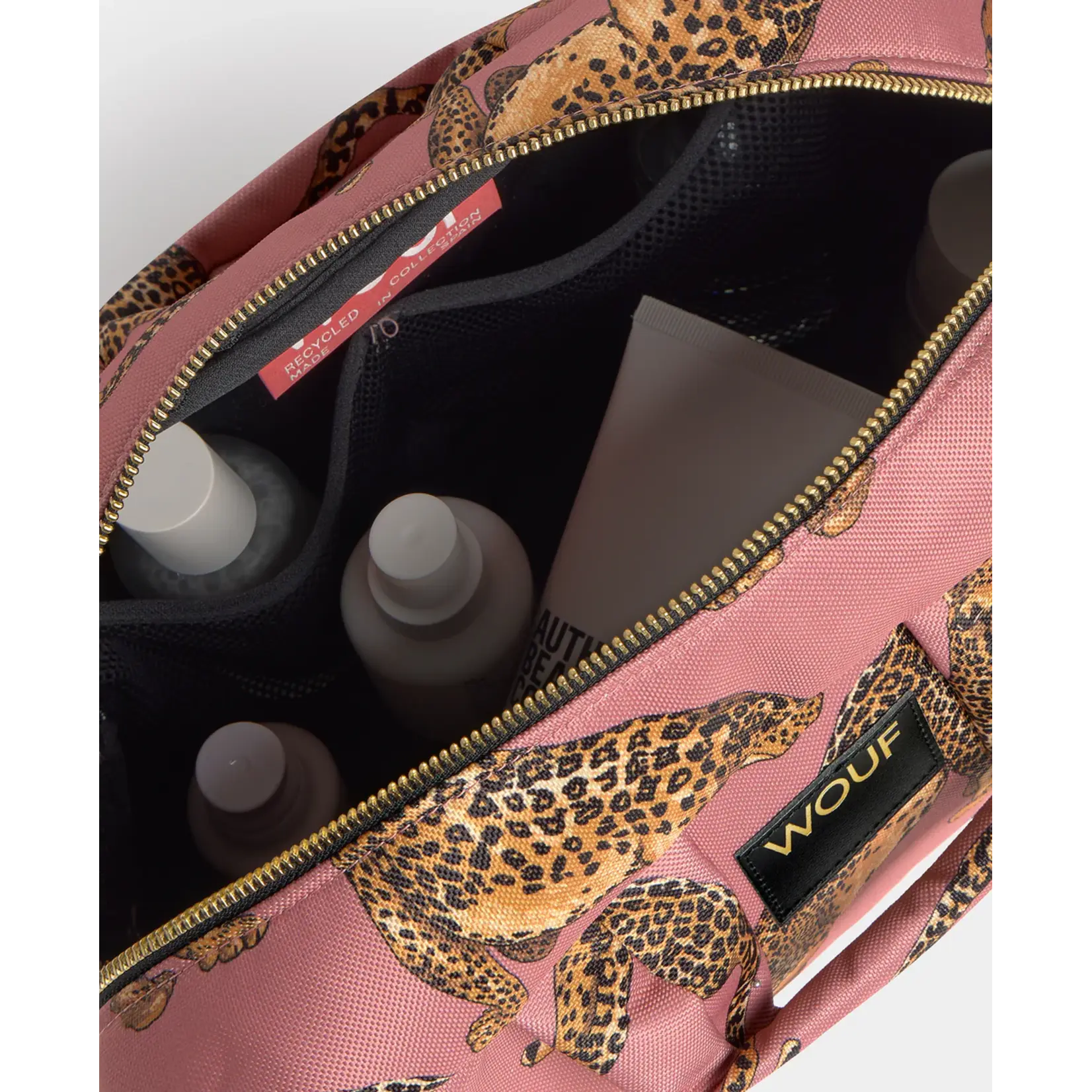 Wouf Large Toiletry Bag Blush Leopard