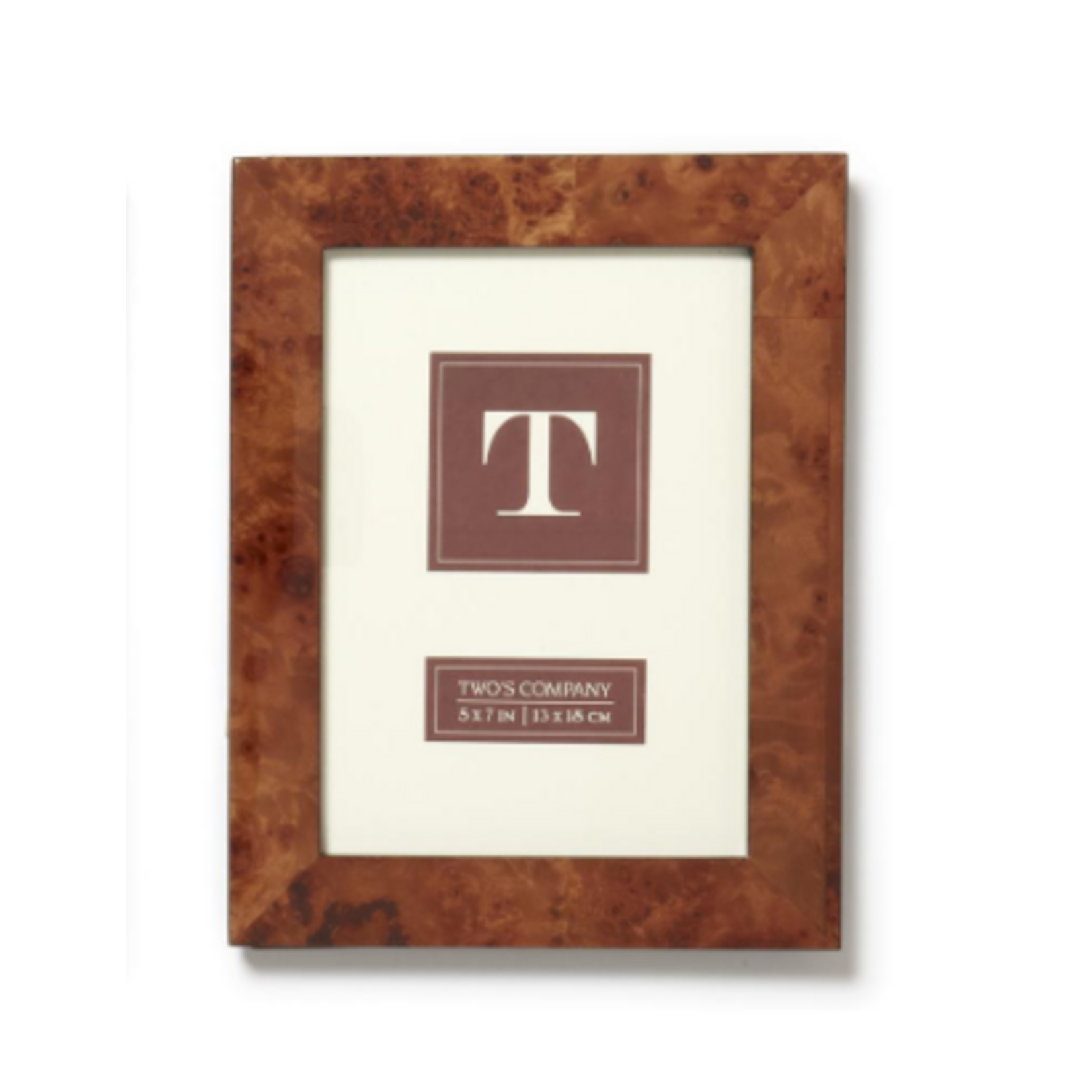 Two's Company Burled Wood 8" x 10" Photo Frame
