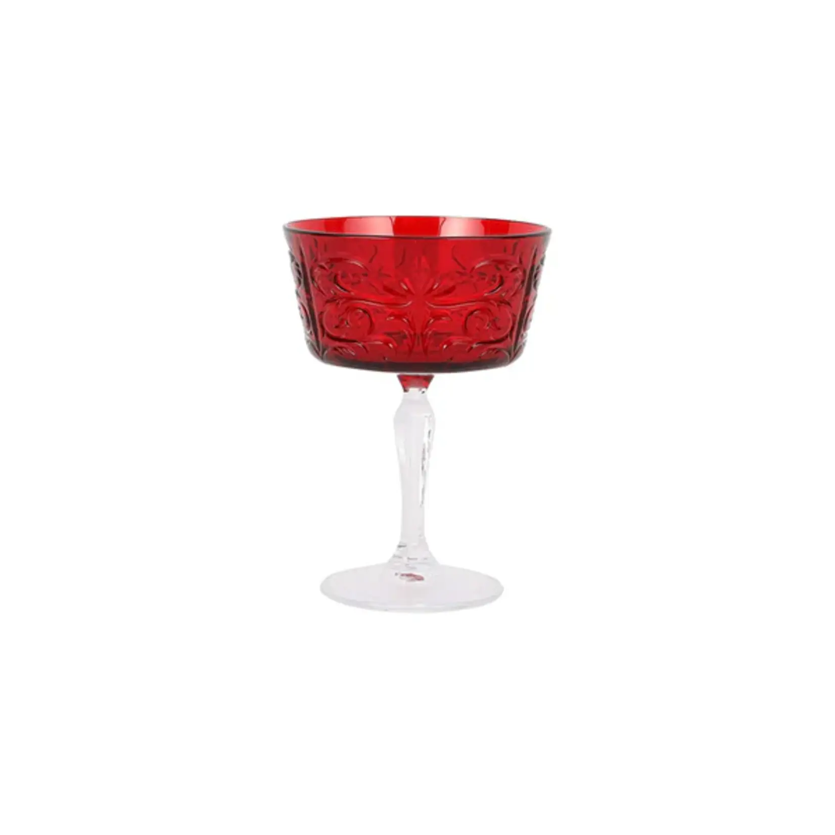 Vietri Barocco Ruby Coupe Champagne Glass