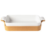 Casafina Ensemble Rectangle Baker w/Cork, white,
