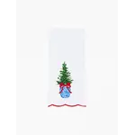 Mary Square Chinoiserie Tree Embroidered Tea Towel