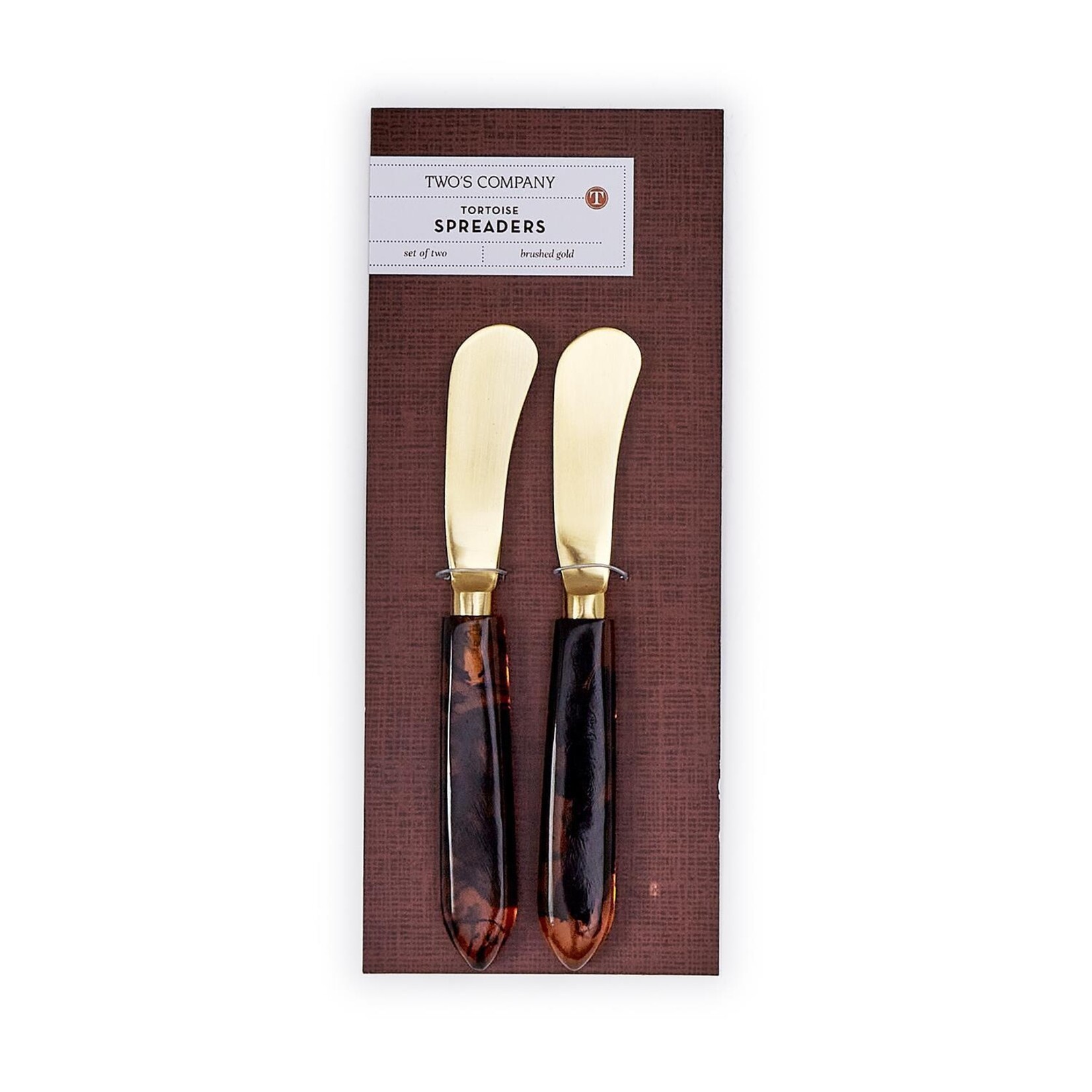 Two's Company Tortoise Swirl Set of 2 Spreader on Gift Card