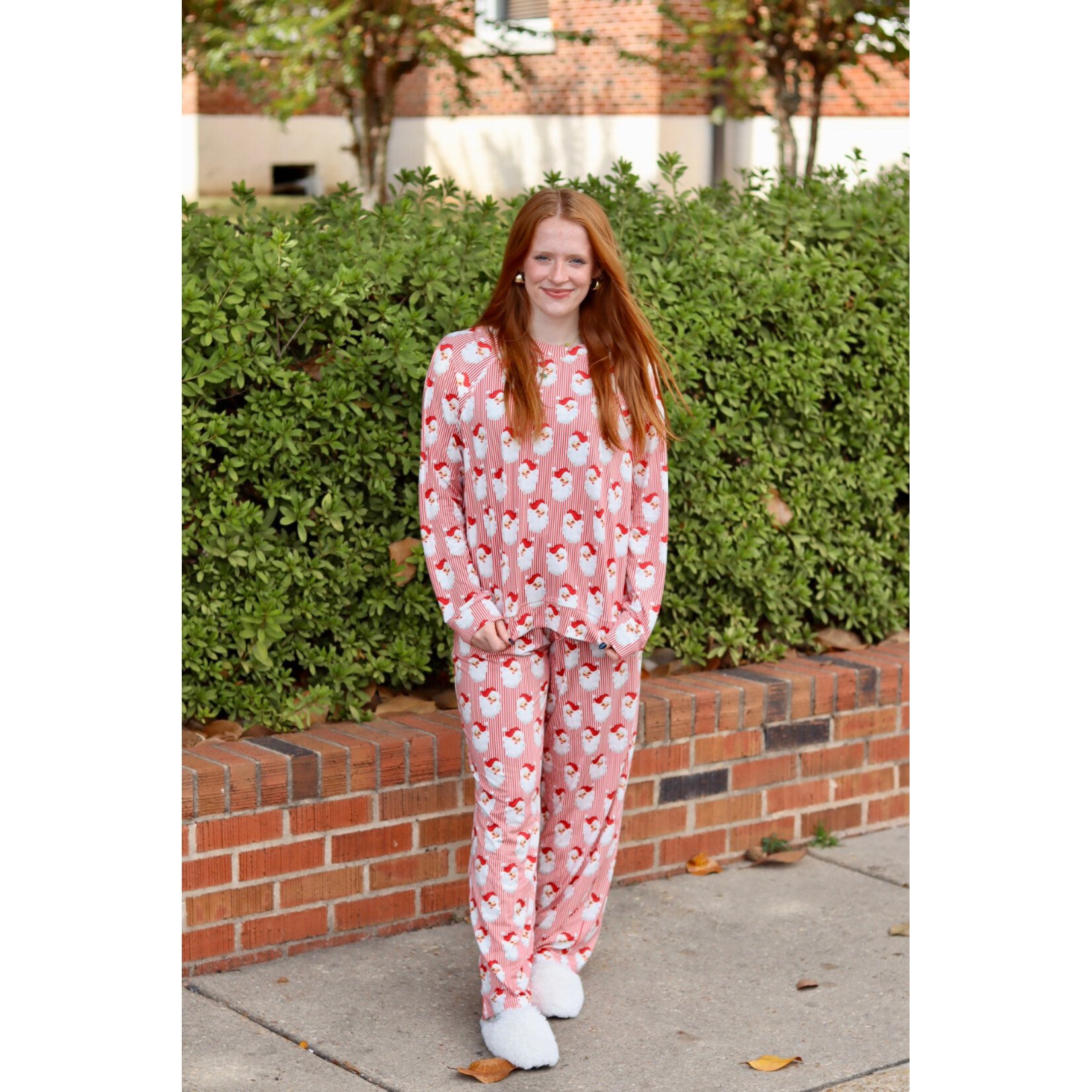 Mary Square Annie Pants Set Santa Baby Red