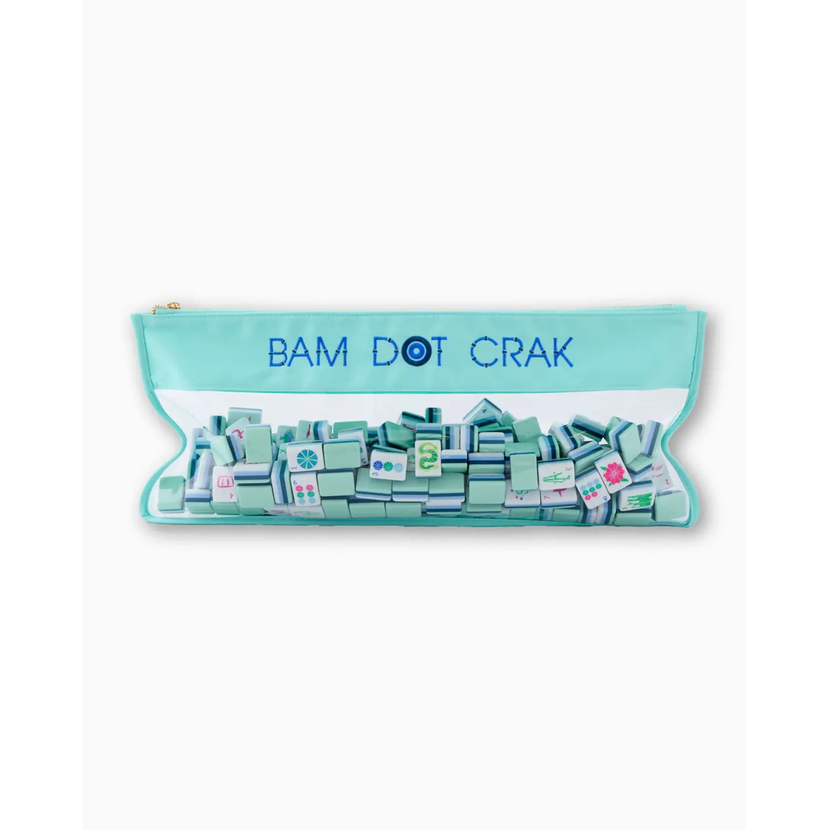 Oh My Mahjong Mint Bam Dot Crack Mahjong Tile Storage Bag