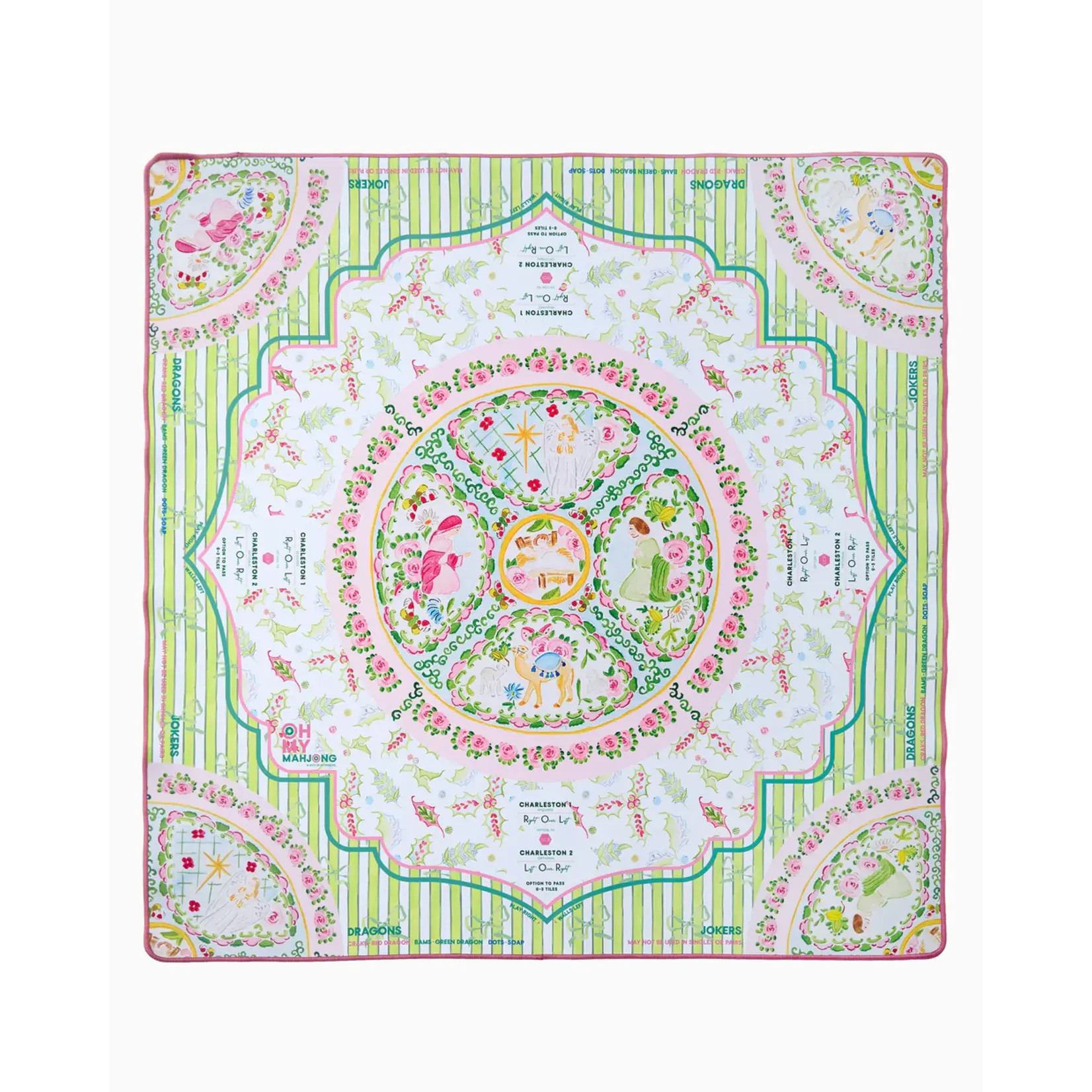 Oh My Mahjong Silent Night Holiday Mahjong Mat