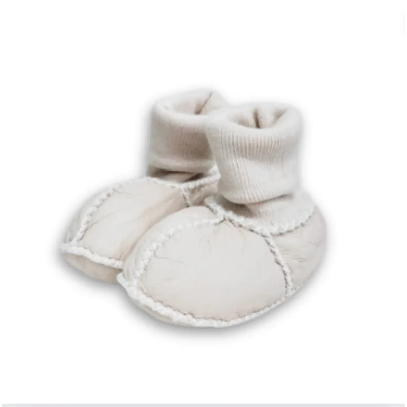 Finn + Emma Baby Cozy Organic Booties White