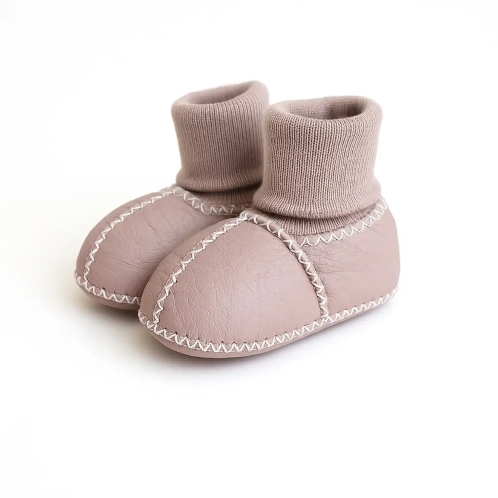 Finn + Emma Baby Cozy Organic Booties Rose Pink