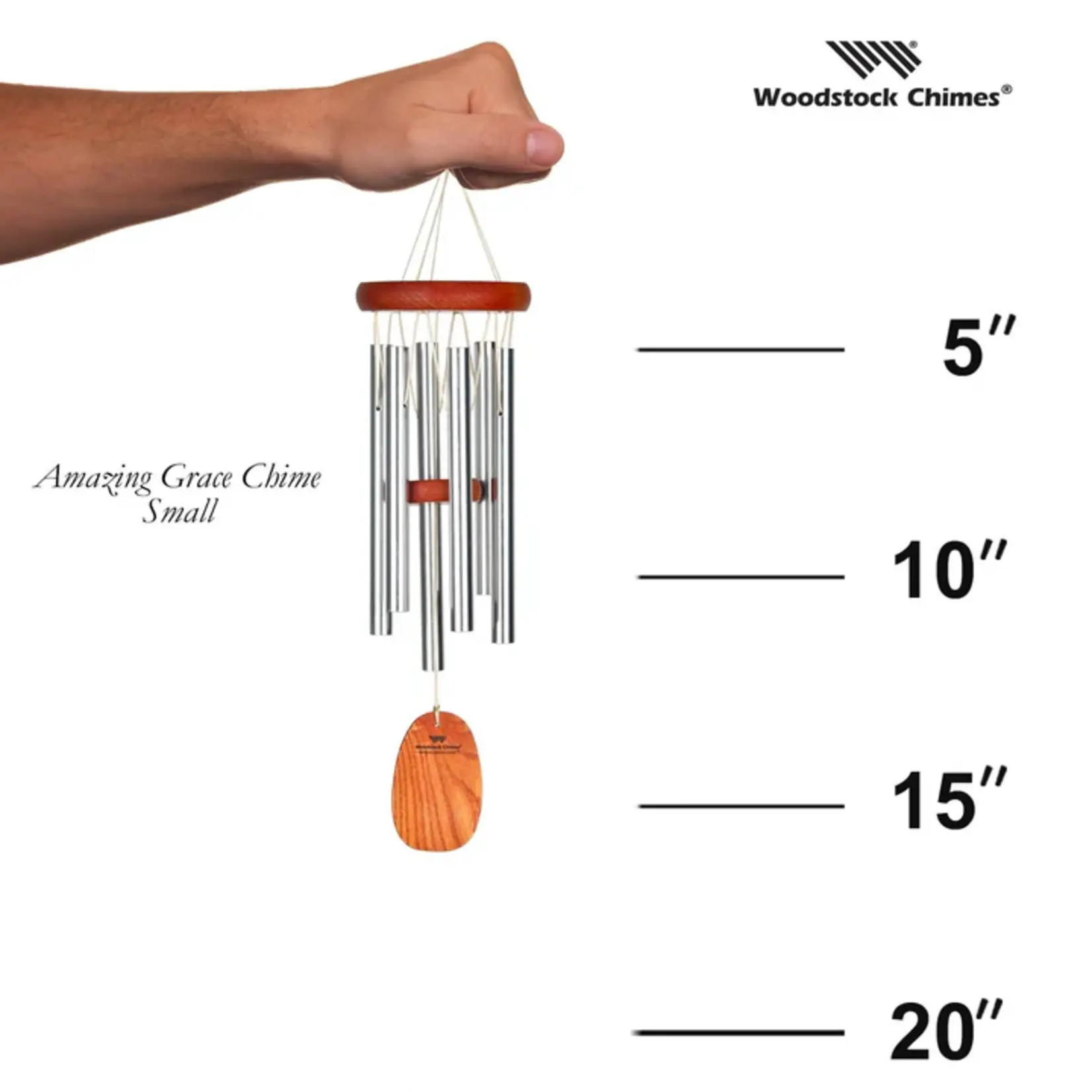 Woodstock Chimes Amazing Grace Chime Small - Silver