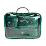 PurseN Trio Jet Setter Emerald Velvet