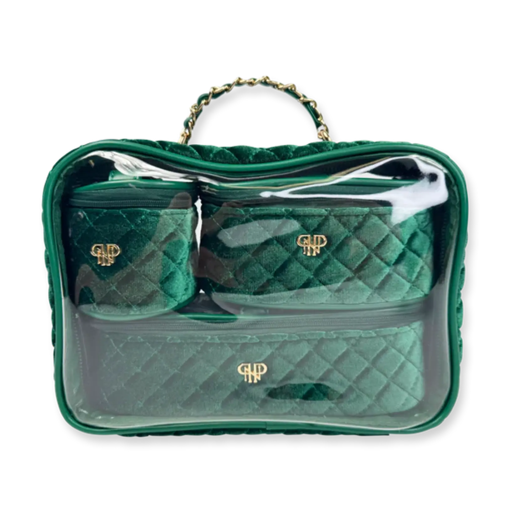 PurseN Trio Jet Setter Emerald Velvet