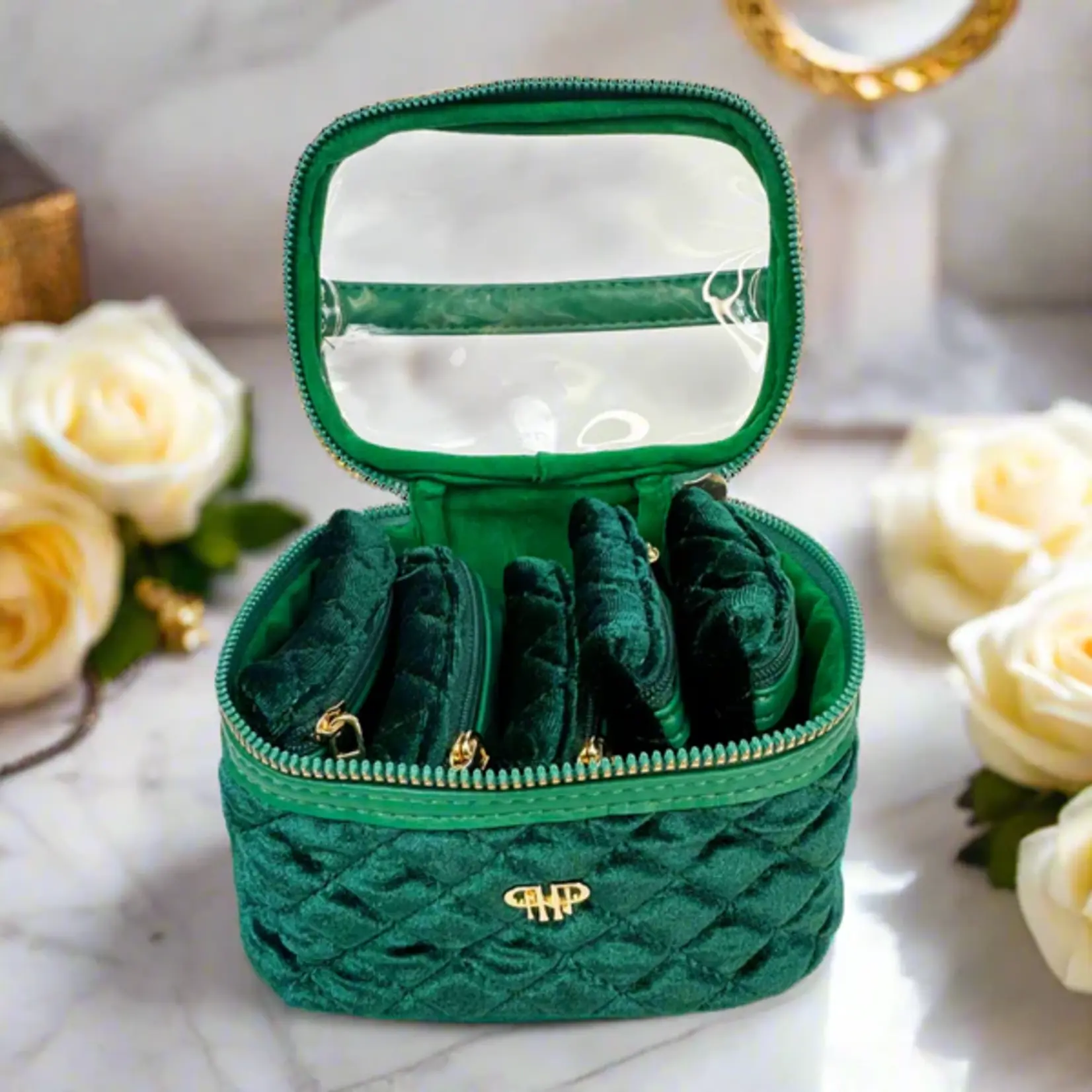 PurseN Getaway Jewelry Bag Emerald Velvet
