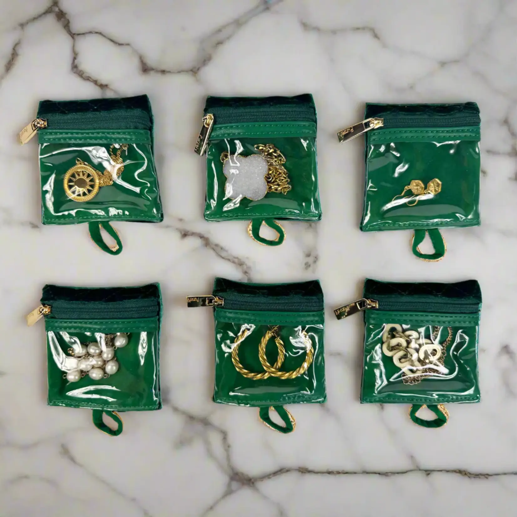 PurseN Getaway Jewelry Bag Emerald Velvet