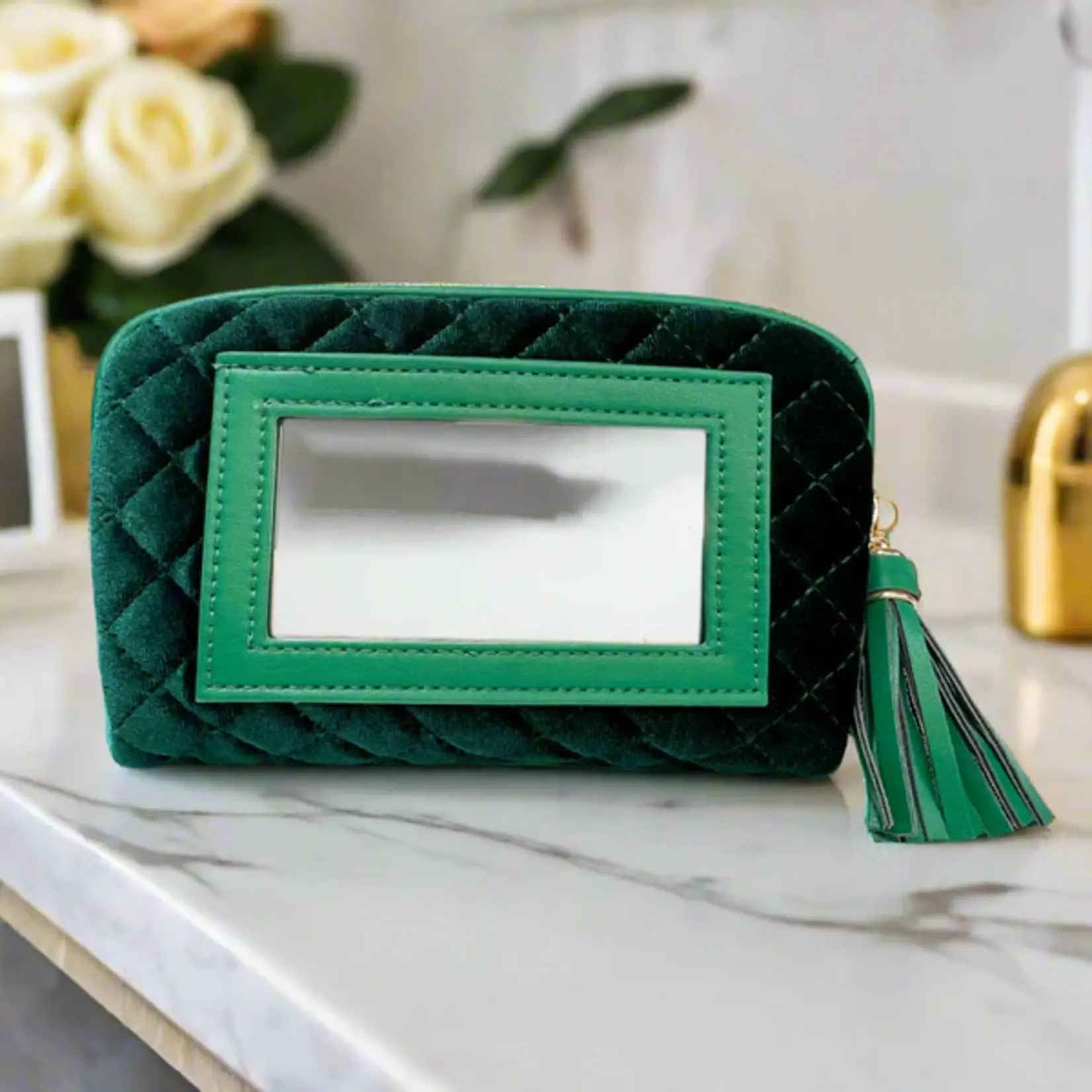 PurseN Glam Makeup Case Emerald Velvet