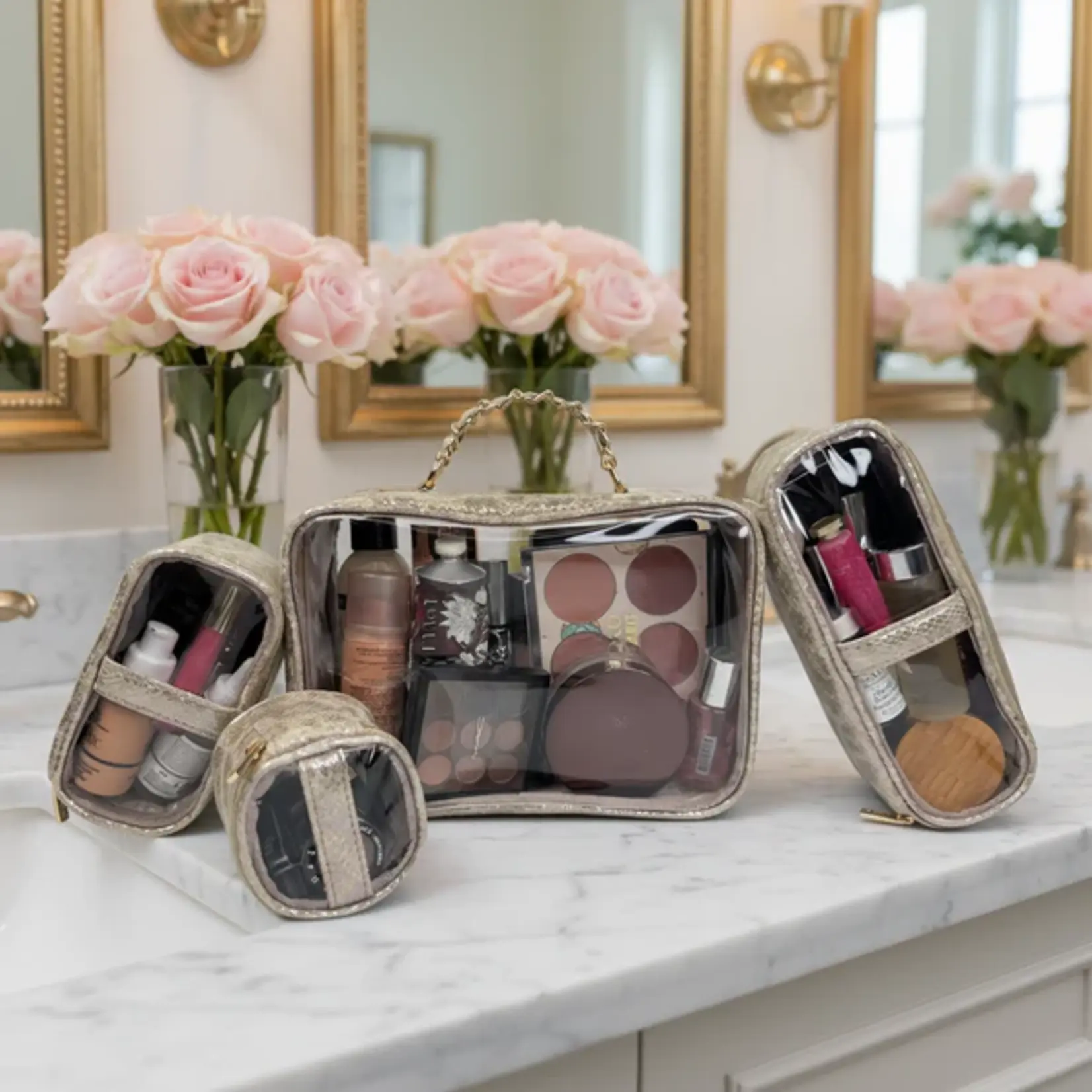 PurseN Trio Jet Setter Glimmer Leopard