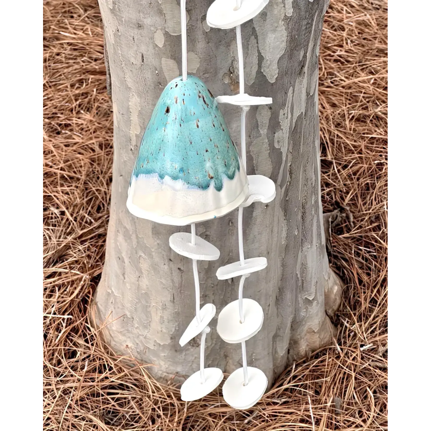 Poor House Pottery Large Mushroom Double Chime with 18 Small discs