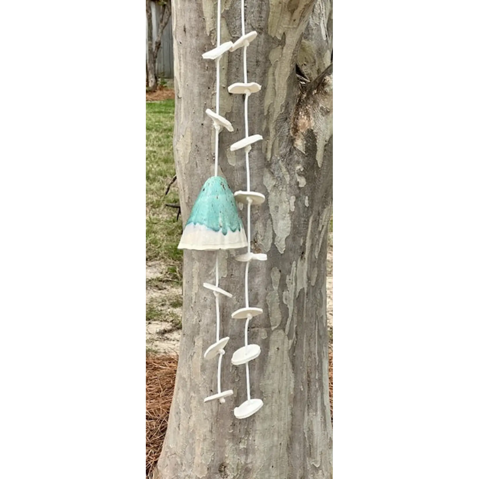 Poor House Pottery Large Mushroom Double Chime with 18 Small discs