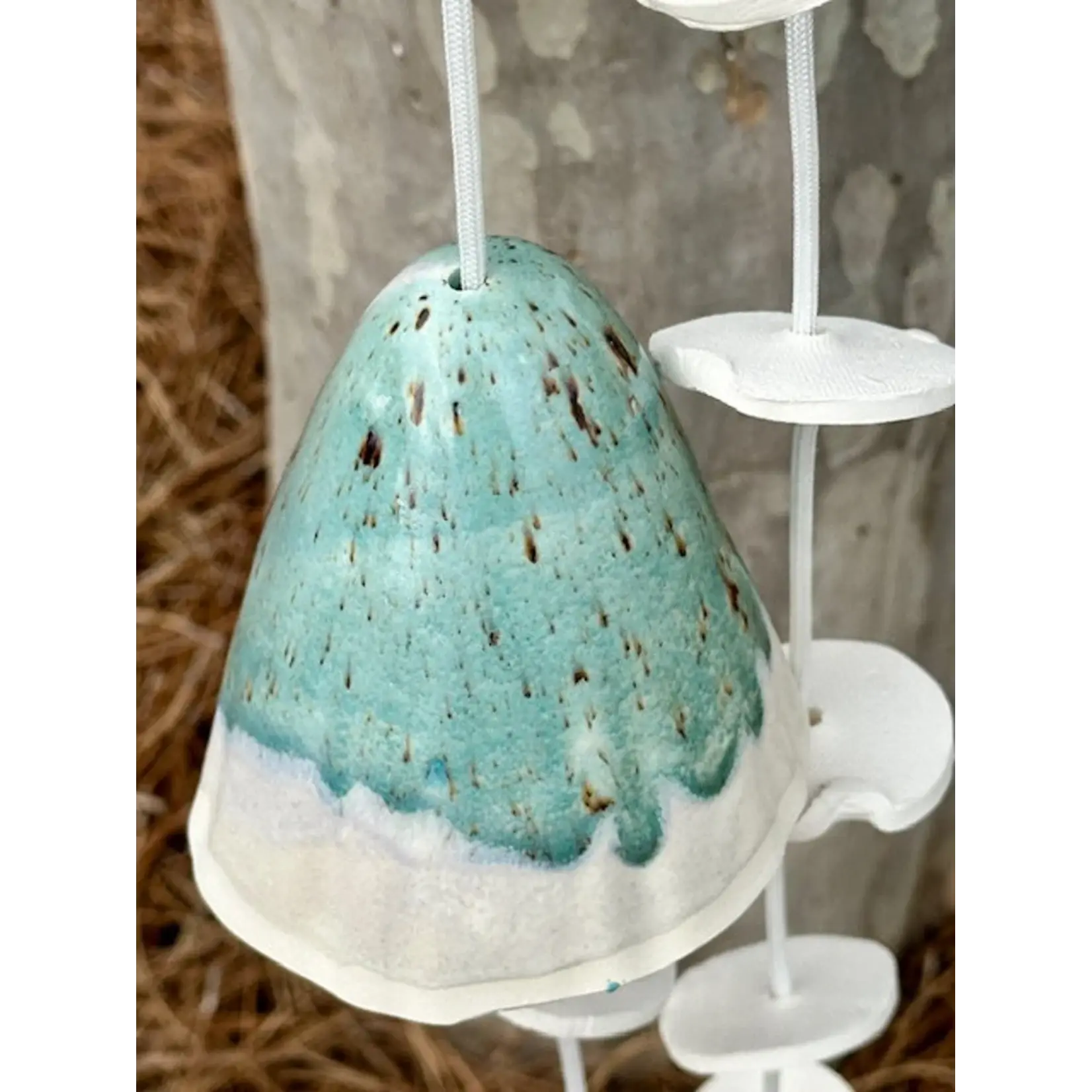 Poor House Pottery Large Mushroom Double Chime with 18 Small discs