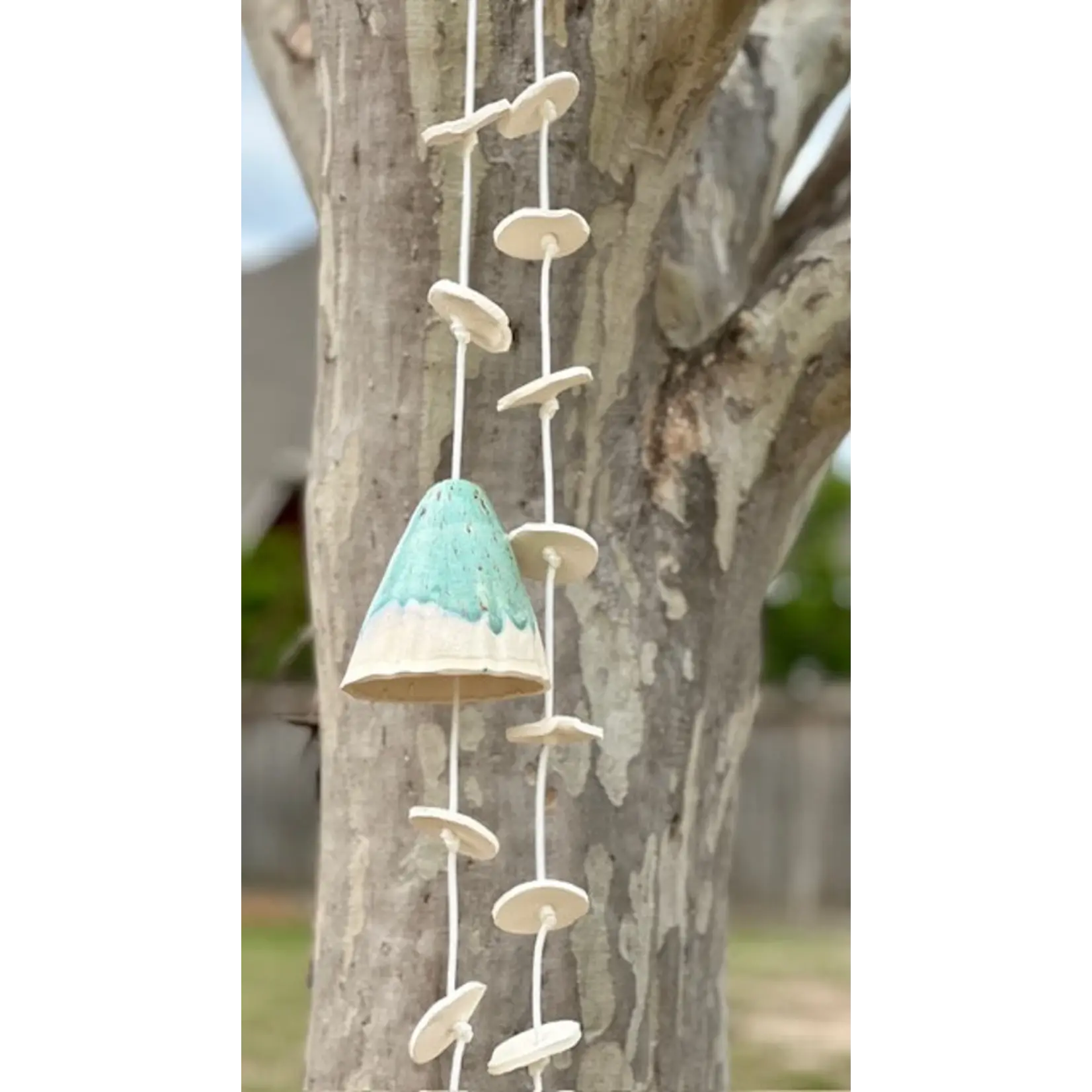 Poor House Pottery Large Mushroom Double Chime with 18 Small discs