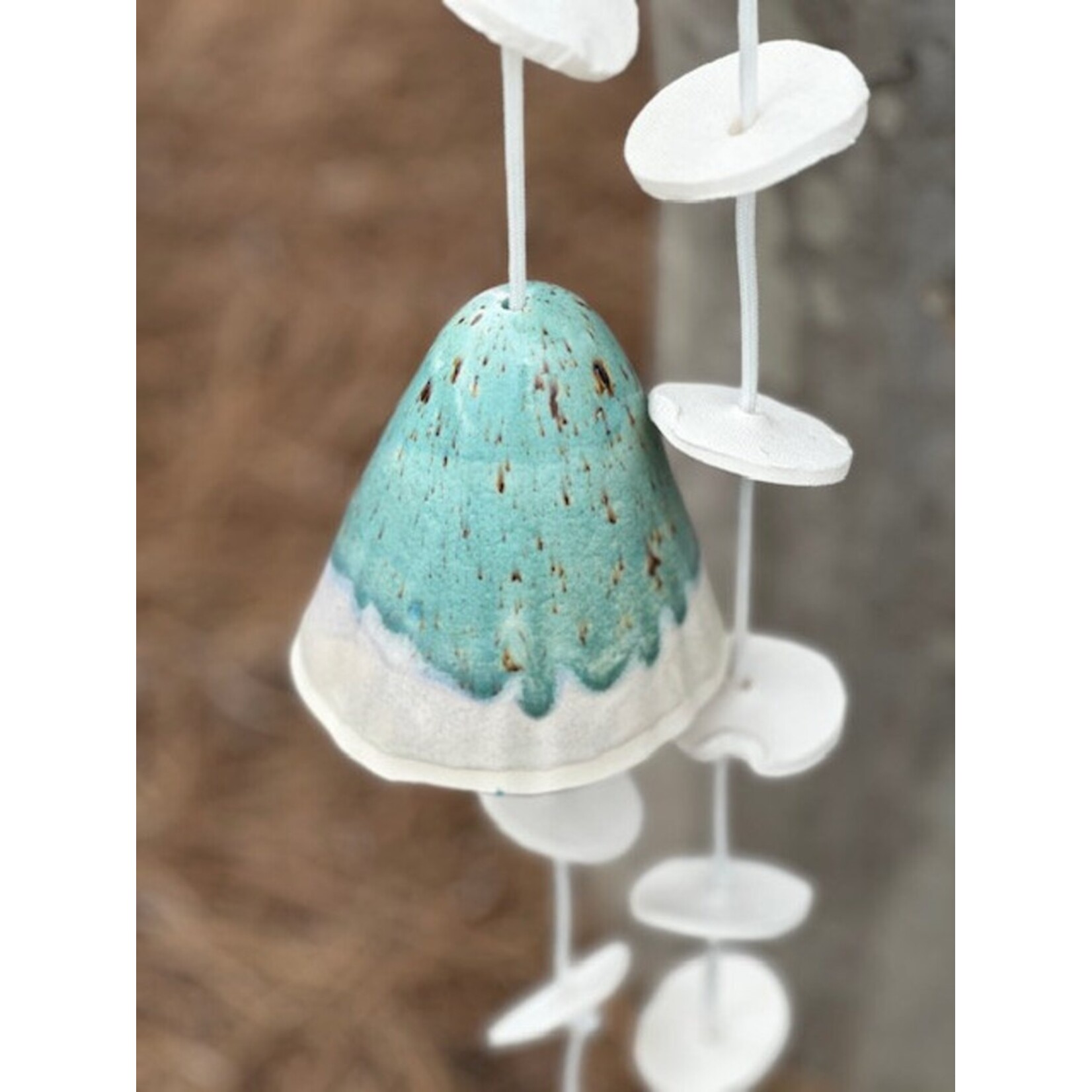 Poor House Pottery Large Mushroom Double Chime with 18 Small discs