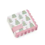Two's Company Fancy and Festive 3-Ply Paper Cocktail Napkin with Scalloped Edge