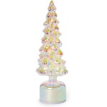 Two's Company Silver Belle Iridescent Light-Up Tree with Rotating Base