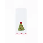 Mary Square Traditional Tree Embroidered Tea Towel