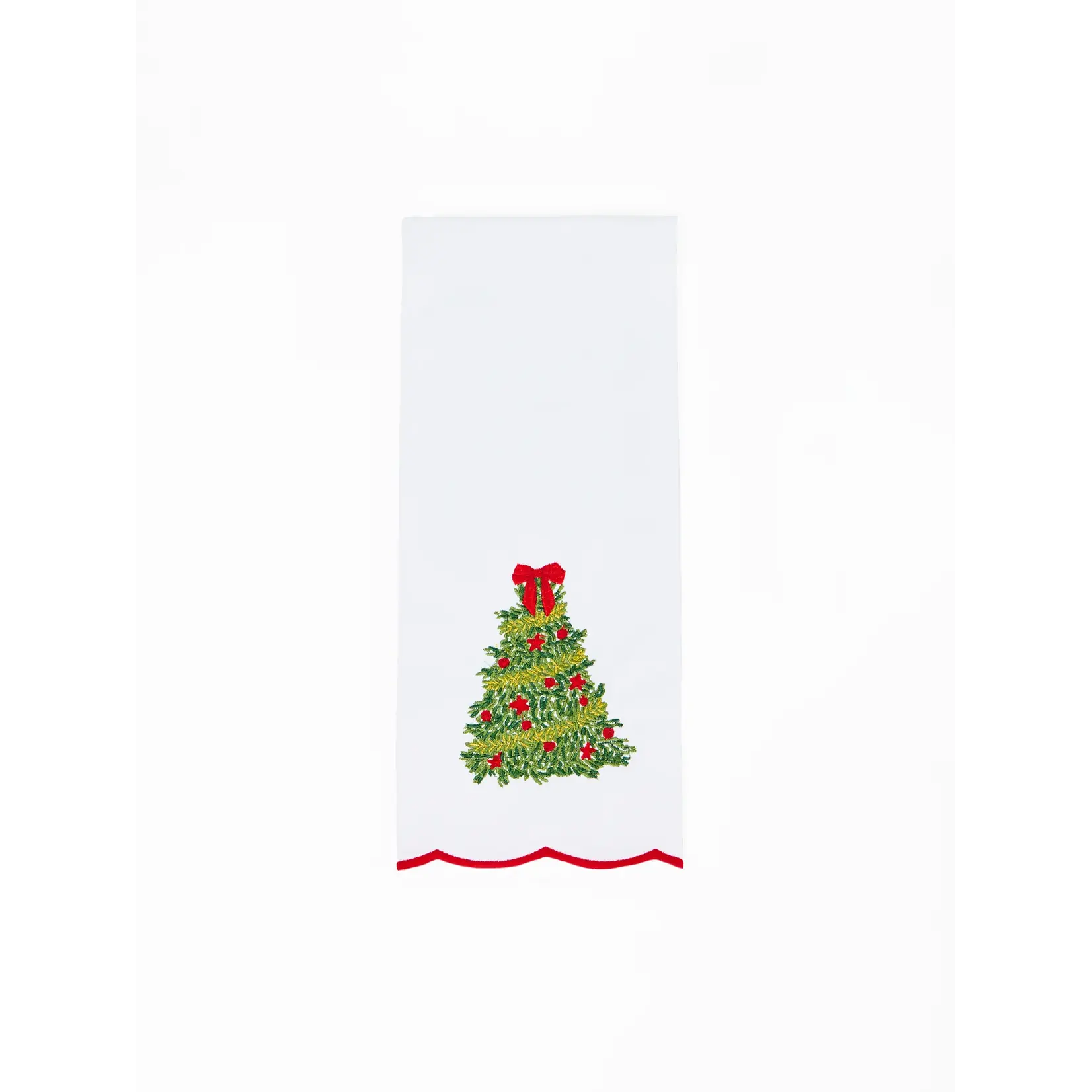 Mary Square Traditional Tree Embroidered Tea Towel