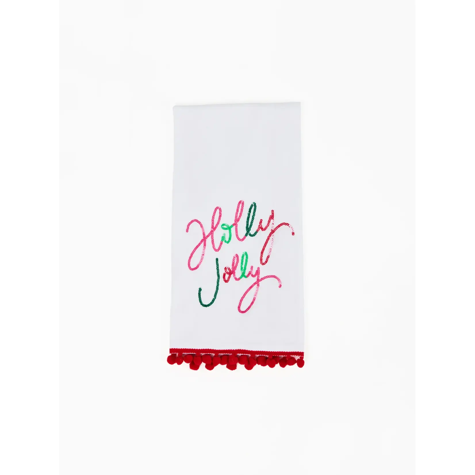 Mary Square Holly Jolly Tea Towel